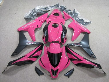 Rosa Matt Schwarz 2007-2008 Honda CBR600RR Motorrad Verkleidung Kit