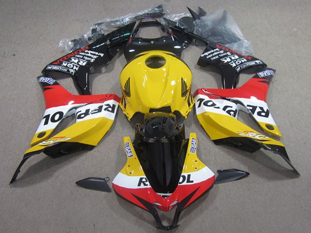 Gelb Weiß Rot Glänzendes Schwarz Repsol 2007-2008 Honda CBR600RR Motorrad Verkleidung