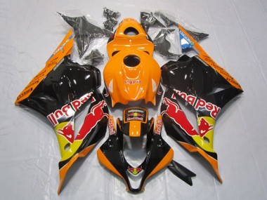 Orange Gelb Glänzendes Schwarz Red Bull 2009-2012 Honda CBR600RR Motorrad Verkleidung
