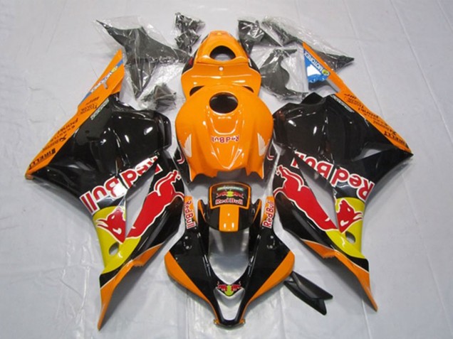 Orange Gelb Glänzendes Schwarz Red Bull 2009-2012 Honda CBR600RR Motorrad Verkleidung