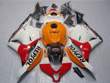Orange Weiß Rot Glänzendes Schwarz Repsol 2009-2012 Honda CBR600RR Motorrad Verkleidungen Kit