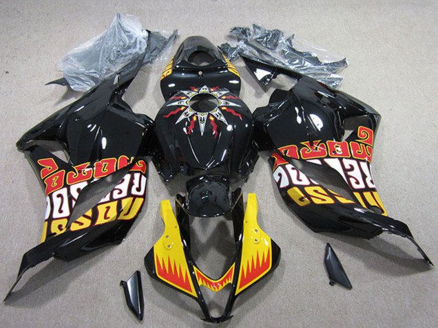 Gelb Glänzendes Schwarz Rot Rossi 2009-2012 Honda CBR600RR Motorrad Verkleidung