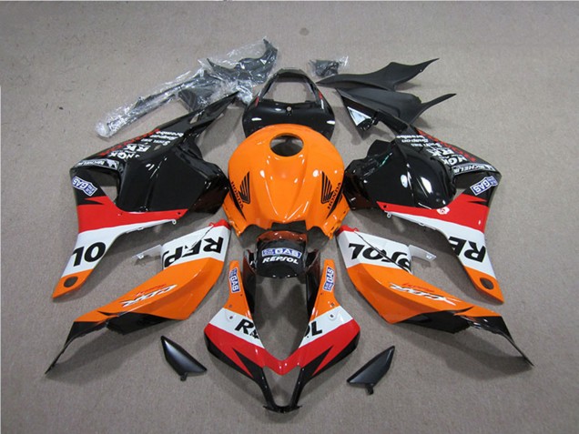 Orange Weiß Rot Glänzendes Schwarz Repsol 2009-2012 Honda CBR600RR Abs Verkleidungen