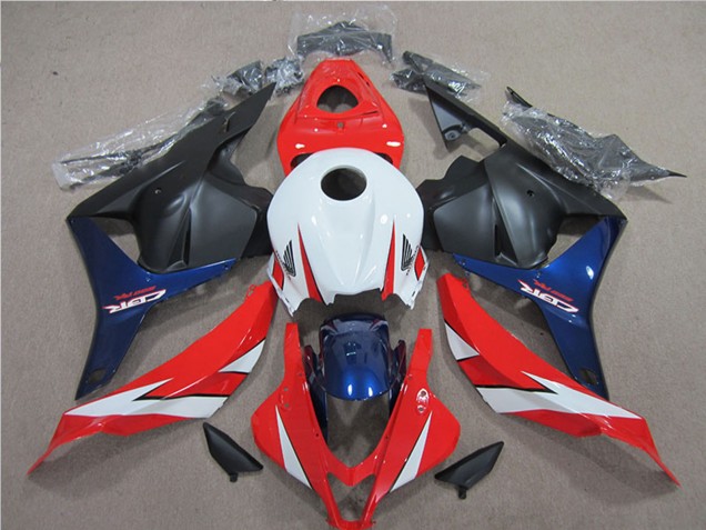 Weiß Rot Blau Matt Schwarz 2009-2012 Honda CBR600RR Motorrad Verkleidung