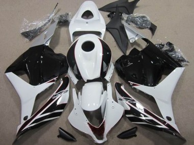 Weiß Glänzendes Schwarz 2009-2012 Honda CBR600RR Motorrad Verkleidung Kit