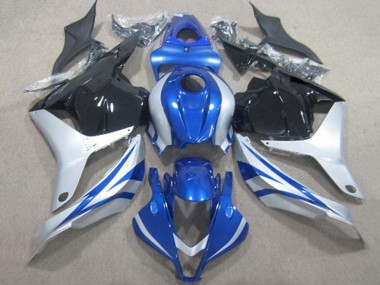 Silber Blau Glänzendes Schwarz Streifen 2009-2012 Honda CBR600RR Motorrad Verkleidung