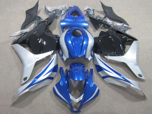 Silber Blau Glänzendes Schwarz Streifen 2009-2012 Honda CBR600RR Motorrad Verkleidung