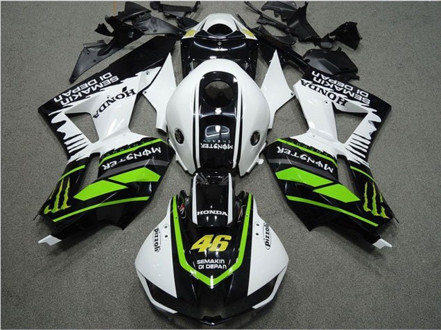 Weiß Grün Glänzendes Schwarz Semakin Didepan Monster 2013-2023 Honda CBR600RR Motorrad Verkleidung