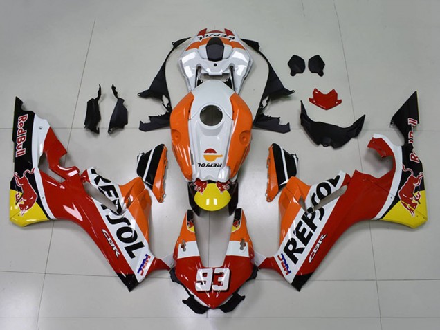 Orange Weiß Rot Glänzendes Schwarz Repsol Red Bull 93 2017-2023 Honda CBR1000RR Motorrad Verkleidung