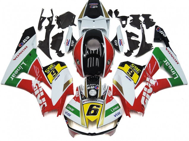 Weiß Rot Gelb Grün Liniear Viar 6 2012-2016 Honda CBR1000RR Motorrad Verkleidung