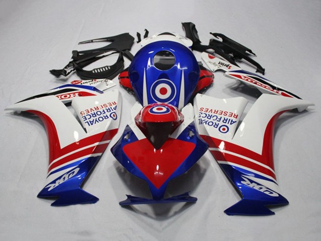 Weiß Rot Blau Royal Air Force Reserves 2012-2016 Honda CBR1000RR Motorrad Verkleidung