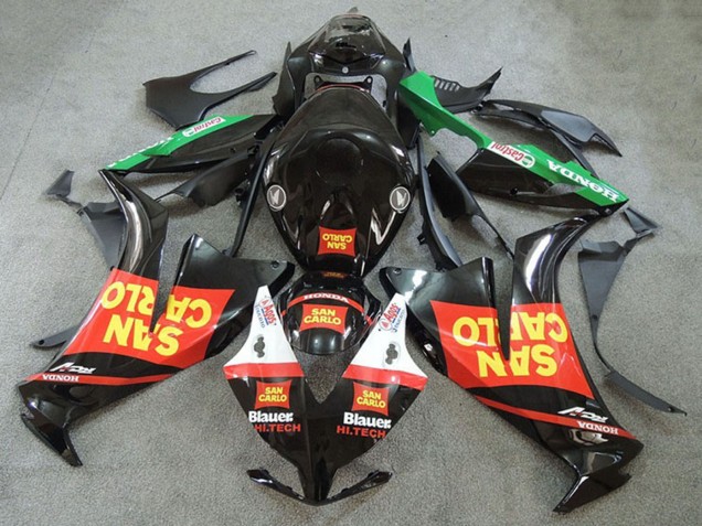 Rot Grün Gelb Glänzendes Schwarz San Carlo 2012-2016 Honda CBR1000RR Motorrad Verkleidung