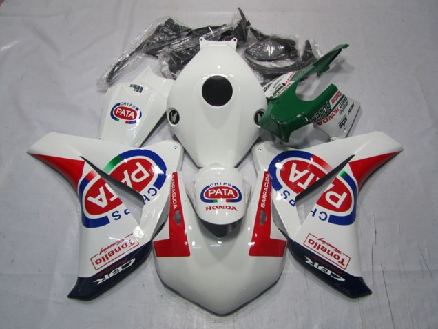 Weiß Rot Blau Pata 2008-2011 Honda CBR1000RR Motorrad Verkleidung