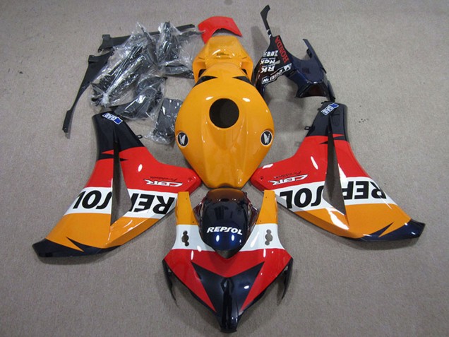 Orange Weiß Rot Glänzendes Schwarz Repsol 2008-2011 Honda CBR1000RR Motorrad Verkleidungen Kit