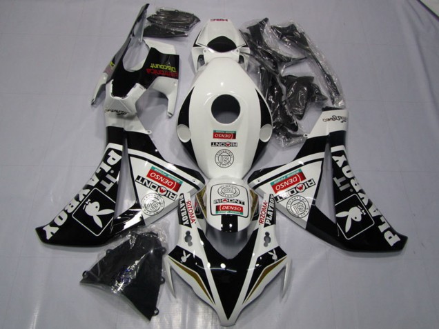 Weiß Glänzendes Schwarz Denso Playboy 2008-2011 Honda CBR1000RR Motorrad Verkleidung