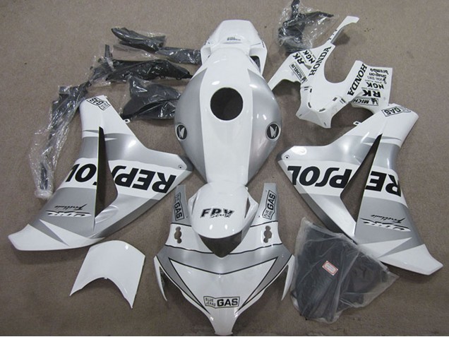 Weiß Silber Schwarz Repsol 2008-2011 Honda CBR1000RR Motorrad Verkleidung