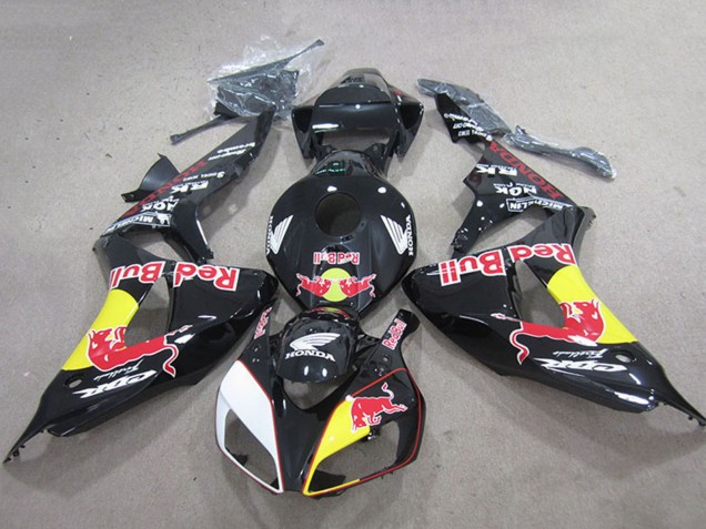 Glänzendes Schwarz Gelb Weiß Red Bull 2006-2007 Honda CBR1000RR Motorrad Verkleidung