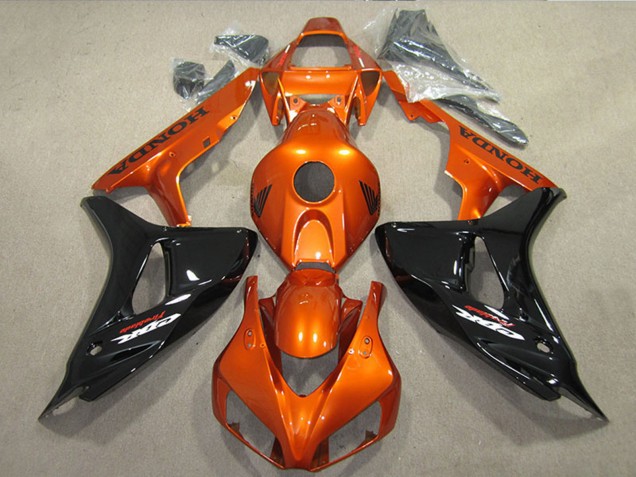 Orange Glänzendes Schwarz 2006-2007 Honda CBR1000RR Motorrad Verkleidung