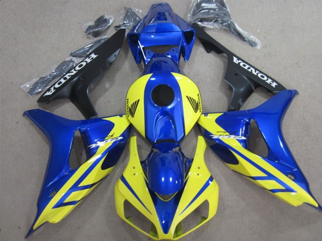 Blau Gelb Glänzendes Schwarz 2006-2007 Honda CBR1000RR Motorrad Verkleidung
