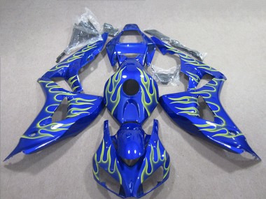 Blau Grün Flamme 2006-2007 Honda CBR1000RR Motorrad Verkleidung