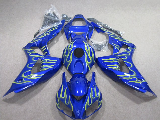 Blau Grün Flamme 2006-2007 Honda CBR1000RR Motorrad Verkleidung