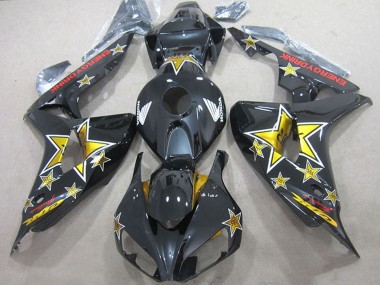 Glänzendes Schwarz Gold Stern Energy Drink 2006-2007 Honda CBR1000RR Motorrad Verkleidung