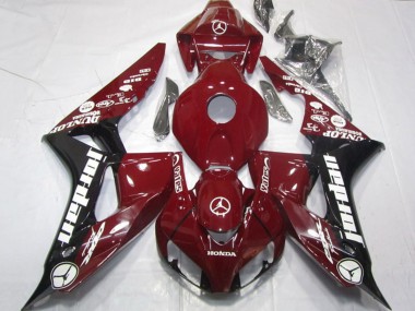 Kastanienbraun Rot Glänzendes Schwarz Weiß Jordan 2006-2007 Honda CBR1000RR Motorrad Verkleidung