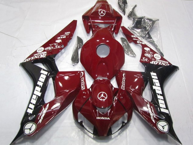 Kastanienbraun Rot Glänzendes Schwarz Weiß Jordan 2006-2007 Honda CBR1000RR Motorrad Verkleidung