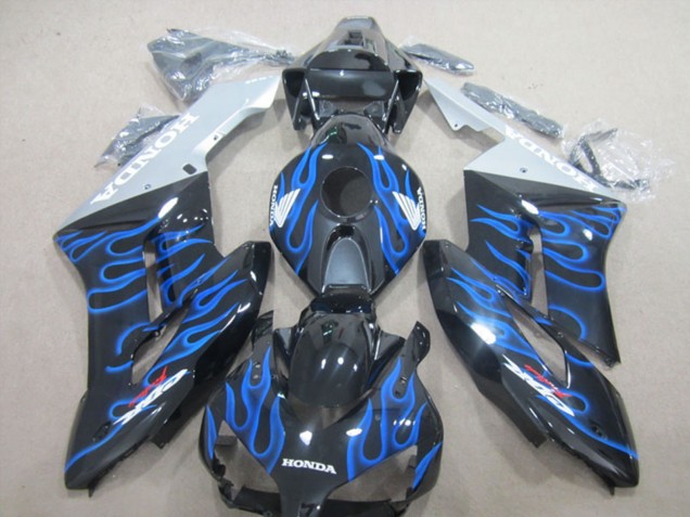 Glänzendes Schwarz Blau Flamme 2004-2005 Honda CBR1000RR Motorrad Verkleidung