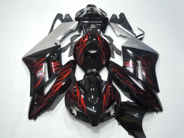 Silber Glänzendes Schwarz Rot Flamme 2004-2005 Honda CBR1000RR Motorrad Verkleidung