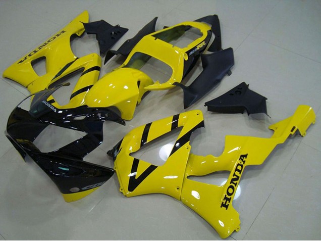 Gelb Glänzendes Schwarz 2000-2001 Honda CBR900RR 929 Motorrad Verkleidung