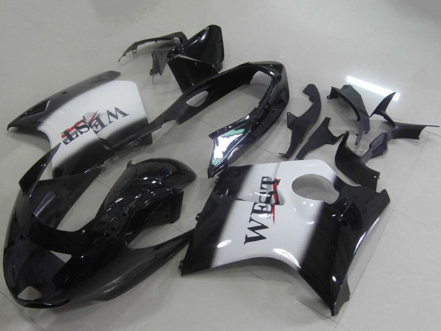 Glänzendes Schwarz Weiß West 1996-2007 Honda CBR1100XX Blackbird Abs Motorrad Verkleidungen