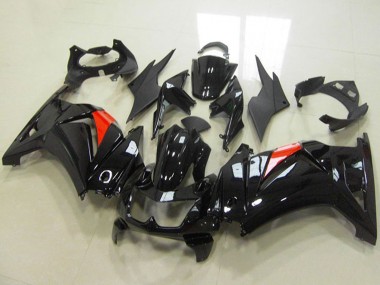 Glänzendes Schwarz Rot 2008-2012 Kawasaki ZX250R Motorrad Verkleidung