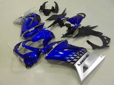 Blau Silber 2008-2012 Kawasaki ZX250R Motorrad Verkleidung