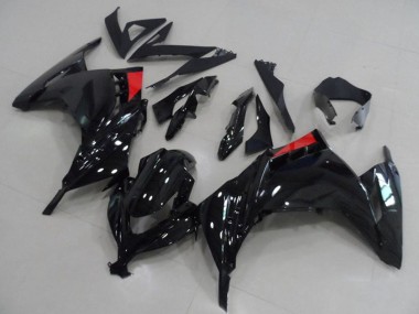 Glänzendes Schwarz Rot 2013-2018 Kawasaki ZX300R Motorrad Verkleidung
