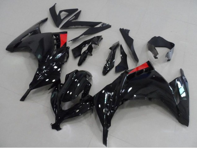 Glänzendes Schwarz Rot 2013-2018 Kawasaki ZX300R Motorrad Verkleidung