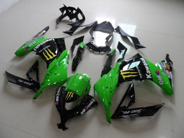 Grün Glänzendes Schwarz Gelb Elf Touch4 Monster 2013-2018 Kawasaki ZX300R Motorrad Verkleidung