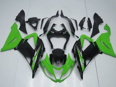 Grün Glänzendes Schwarz 2013-2018 Kawasaki ZX6R Motorrad Verkleidungen Kit
