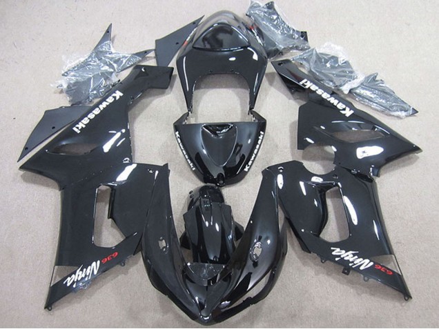 Glänzendes Schwarz 2005-2006 Kawasaki ZX6R Motorrad Verkleidung