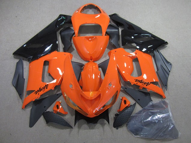 Orange Schwarz 2005-2006 Kawasaki ZX6R Motorrad Verkleidung Kit