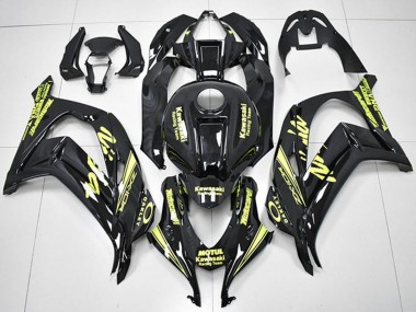 Glänzendes Schwarz Gelb Motul Rennen Team Motocard 2016-2020 Kawasaki ZX10R Motorrad Verkleidung