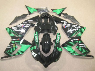 Schwarz Grün C Shock Monster 2004-2005 Kawasaki ZX10R Motorrad Verkleidung