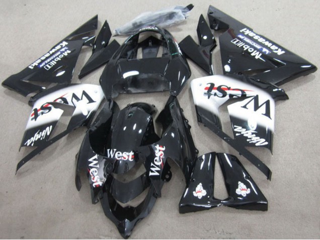 Schwarz West Ninja 2004-2005 Kawasaki ZX10R Motorrad Verkleidung