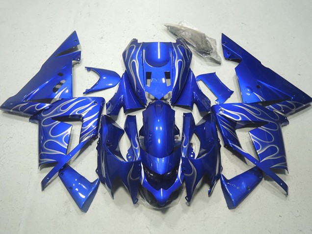 Blau Weiß Flamme 2004-2005 Kawasaki ZX10R Motorrad Verkleidung