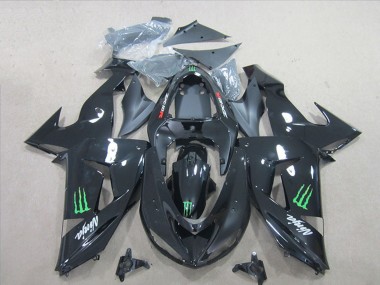 Glänzendes Schwarz Grün Monster 2006-2007 Kawasaki ZX10R Motorrad Verkleidung