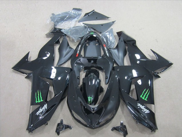 Glänzendes Schwarz Grün Monster 2006-2007 Kawasaki ZX10R Motorrad Verkleidung