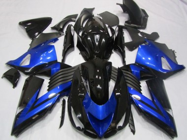 Blau Glänzendes Schwarz 2006-2011 Kawasaki ZX14R ZZR1400 Motorrad Verkleidung