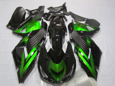 Glänzendes Schwarz Grün Streifen 2006-2011 Kawasaki ZX14R ZZR1400 Motorrad Verkleidung