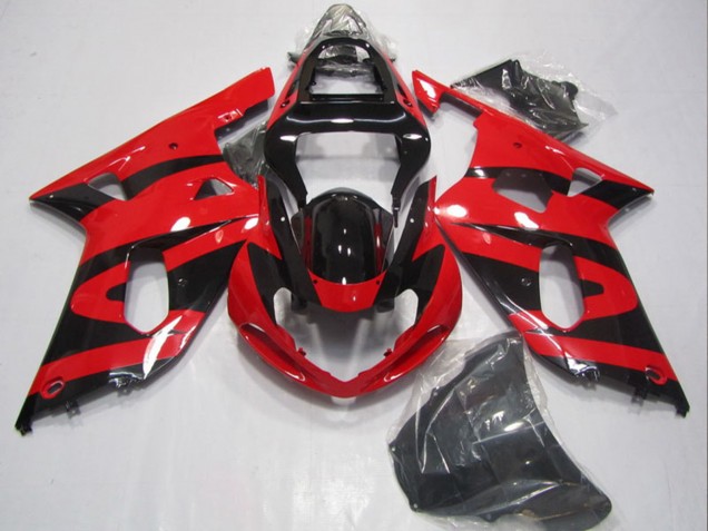 Rot Glänzendes Schwarz 2001-2003 Suzuki GSXR 600 Motorrad Verkleidung