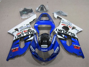 Weiß Blau Schwarz Motul 2001-2003 Suzuki GSXR 600 Motorrad Verkleidung
